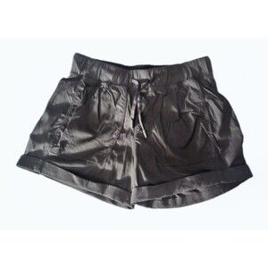 Ivivva Dark Gray Charcoal Athletic Running Shorts sz 10 Girls Elastic Waist